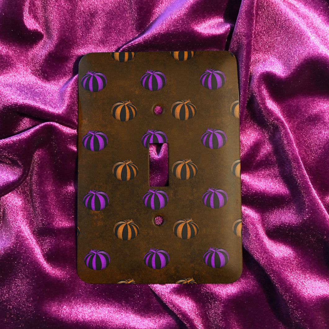 Purple and Orange Pumpkins Gothic Light Switch Plate Cover