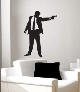 Pop Culture Gunman Vinyl Wall Art Graphic-CHOOSE ANY COLOR - Pillbox Designs
