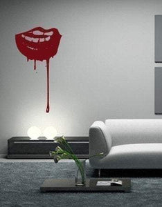 Bloody Mouth Vampire Vinyl Wall Art Decal - Pillbox Designs