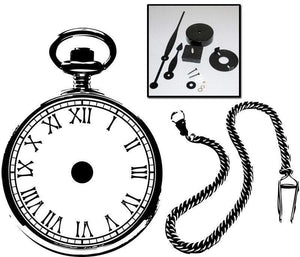 Large Steampunk Pocket Watch Vinyl Wall Art & Clock Kit - Pillbox Designs