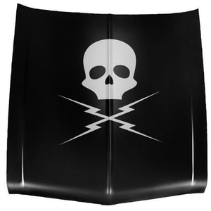 2' X 2' Death Proof Skull and Bolts Vinyl Decal Car / Wall - Pillbox Designs