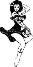Load image into Gallery viewer, Pinup Sally Tattooed Girl Vinyl Wall Decal - Pillbox Designs
