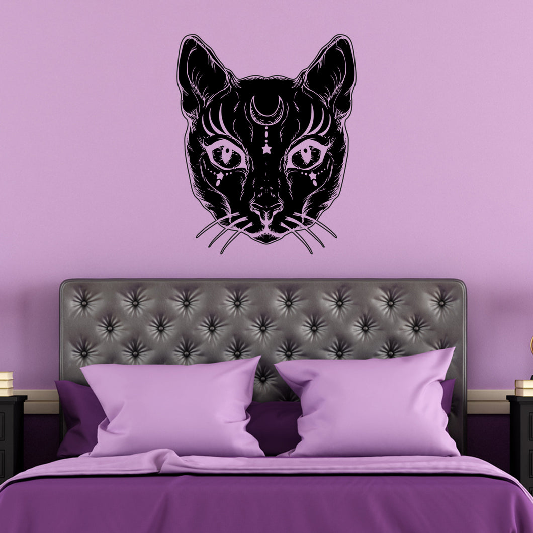 Wiccan Black Cat Wall Decal