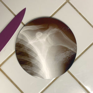 X-Ray Shoulder and Ribs 8" Glass Cutting Board - Pillbox Designs
