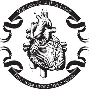 Anatomical Heart Edgar Allen Poe - Annabelle Lee Vinyl Wall Decal - Pillbox Designs