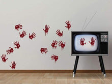 Load image into Gallery viewer, Bloody Hand Prints Creepy Vinyl Wall Decal Pack - Pillbox Designs
