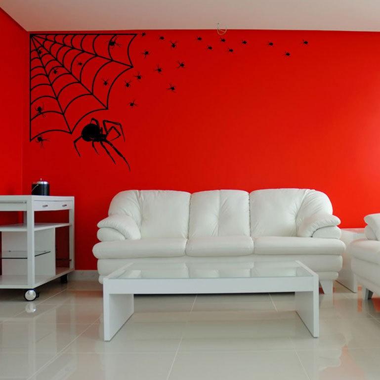 Arachnophobia Family of Spiders Spooky Decor Vinyl Wall Art Pack - Pillbox Designs