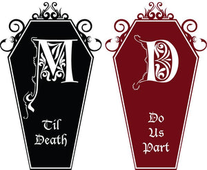 Til Death Do Us Part Coffin Decal Set-Custom Monogram - Pillbox Designs