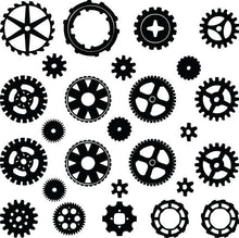 Load image into Gallery viewer, SteamPunk Gears &amp; Cogs Vinyl Wall Decal Pack - Pillbox Designs
