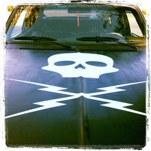 Load image into Gallery viewer, 3&#39; X 3&#39; Death Proof Skull and Bolts Wall / Car Decal - Pillbox Designs
