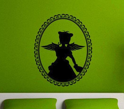 Fairy in a Cameo Vinyl Wall Decal - Pillbox Designs